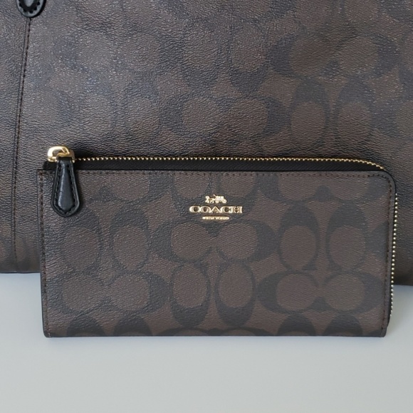 coach wallet black and brown